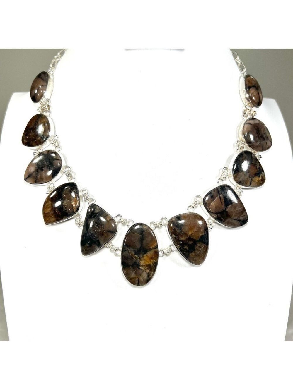 Jasper 925 Large Gemstone Necklace